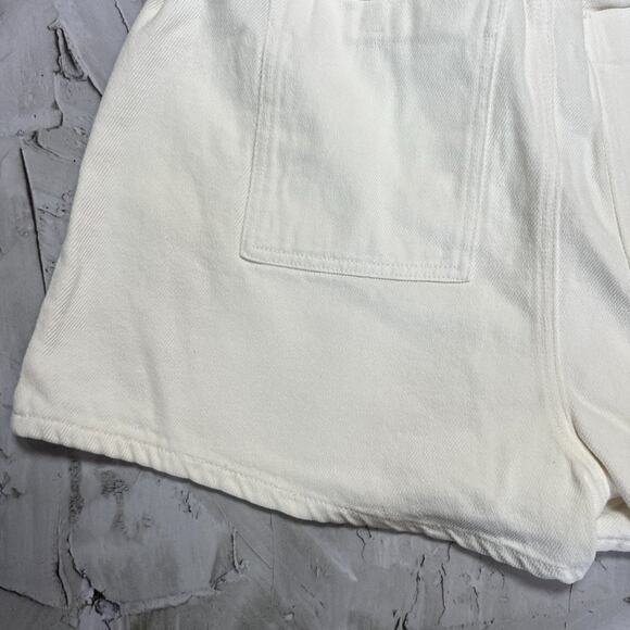 NWT BLANK NYC Twill Paperbag Shorts SIZE M Far Away White High Rise Belted NEW - Picture 11 of 13